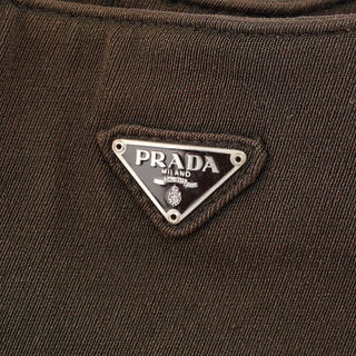 Prada Brown Mesh Plastic Chain Shoulder Bag