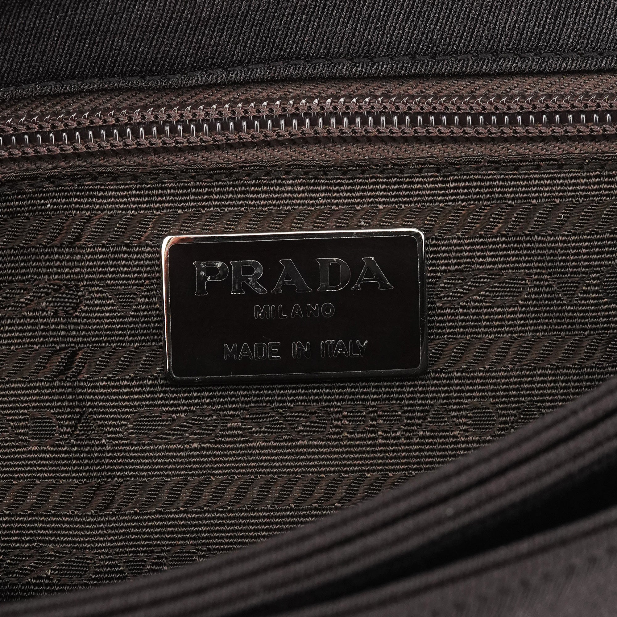 Prada Brown Nylon Mesh Suede Tote Bag