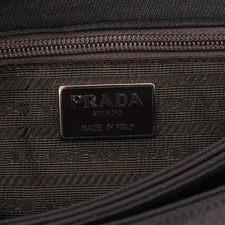 Prada Brown Nylon Mesh Suede Tote Bag