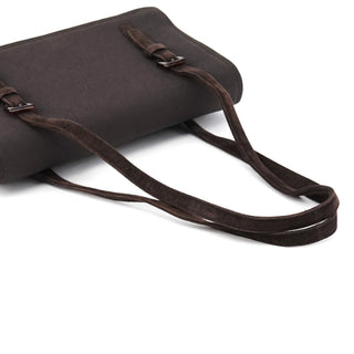 Prada Brown Nylon Mesh Suede Tote Bag