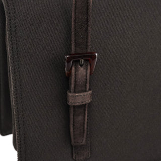 Prada Brown Nylon Mesh Suede Tote Bag