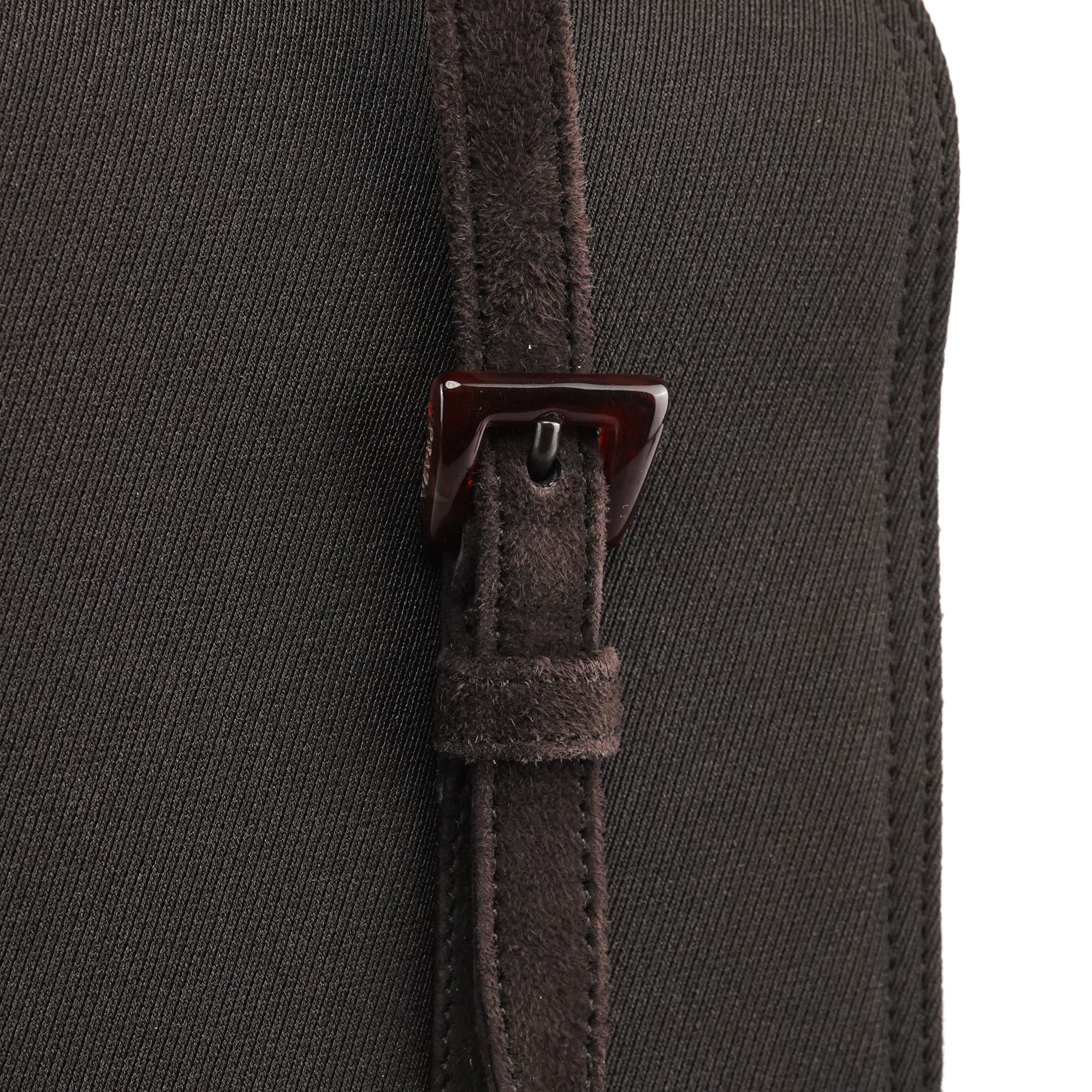 Prada Brown Nylon Mesh Suede Tote Bag