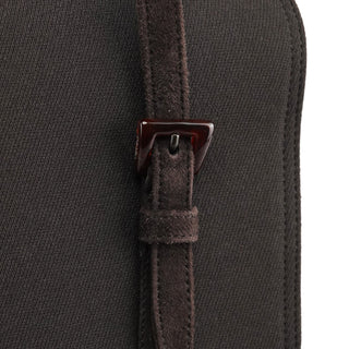 Prada Brown Nylon Mesh Suede Tote Bag
