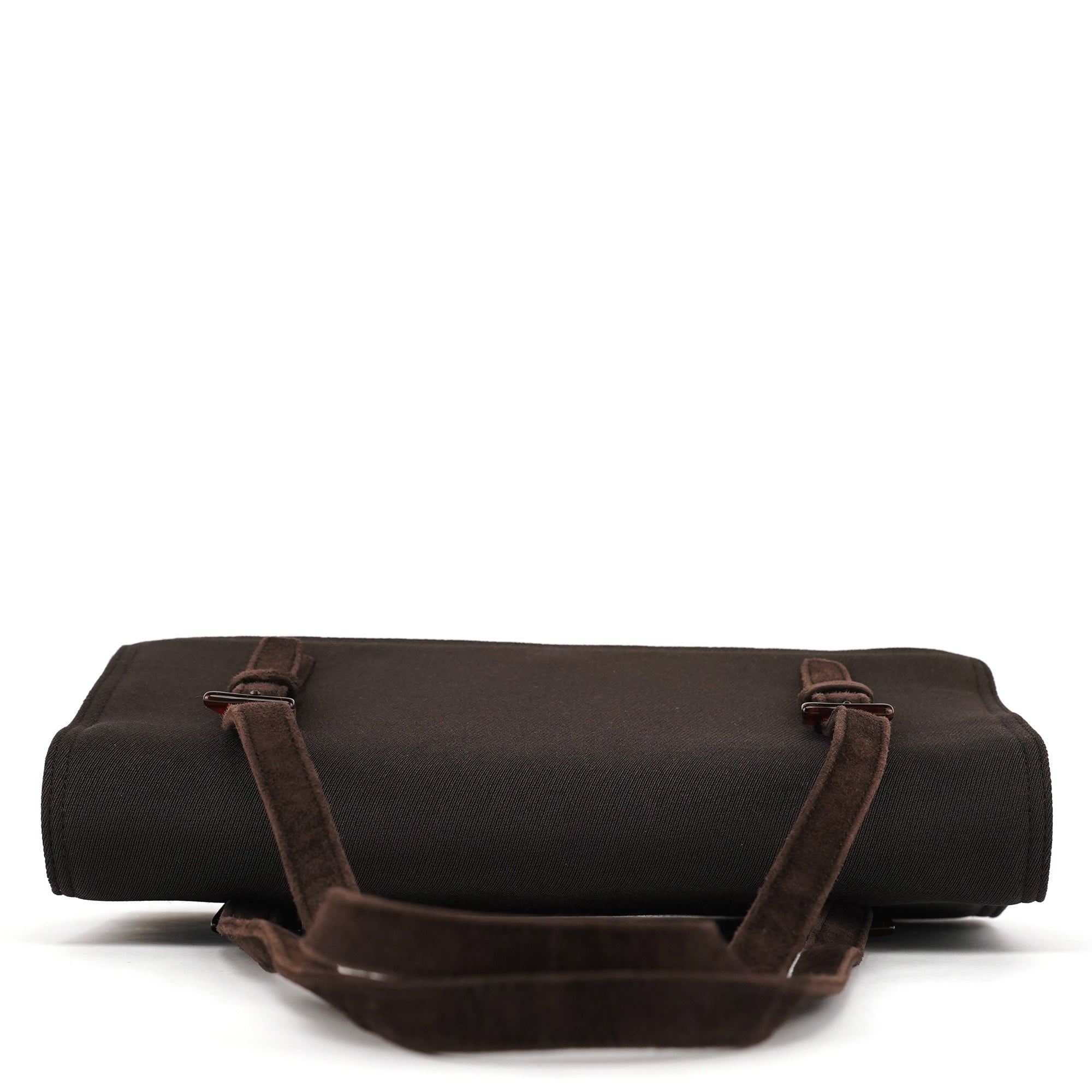Prada Brown Nylon Mesh Suede Tote Bag