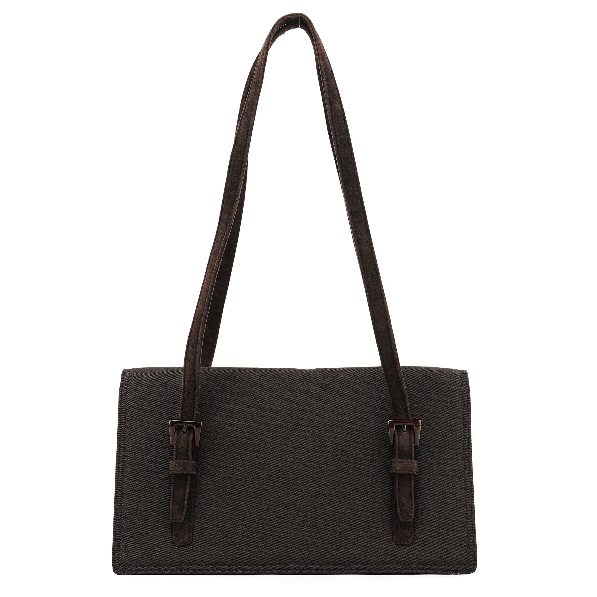 Prada Brown Nylon Mesh Suede Tote Bag