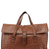 Prada Brown Ostrich Leather Tote