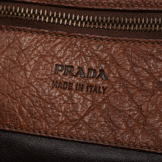 Prada Brown Ostrich Leather Tote