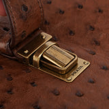 Prada Brown Ostrich Leather Tote