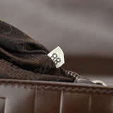 Prada Brown Patent Leather Embossed Chain Shoulder Bag
