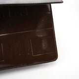 Prada Brown Patent Leather Embossed Chain Shoulder Bag