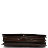 Prada Brown Patent Leather Embossed Chain Shoulder Bag
