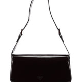 Prada Brown Patent Leather Mesh Shoulder Bag