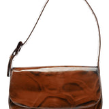 Prada Brown Patent Leather Stampa Girafa Shoulder Bag