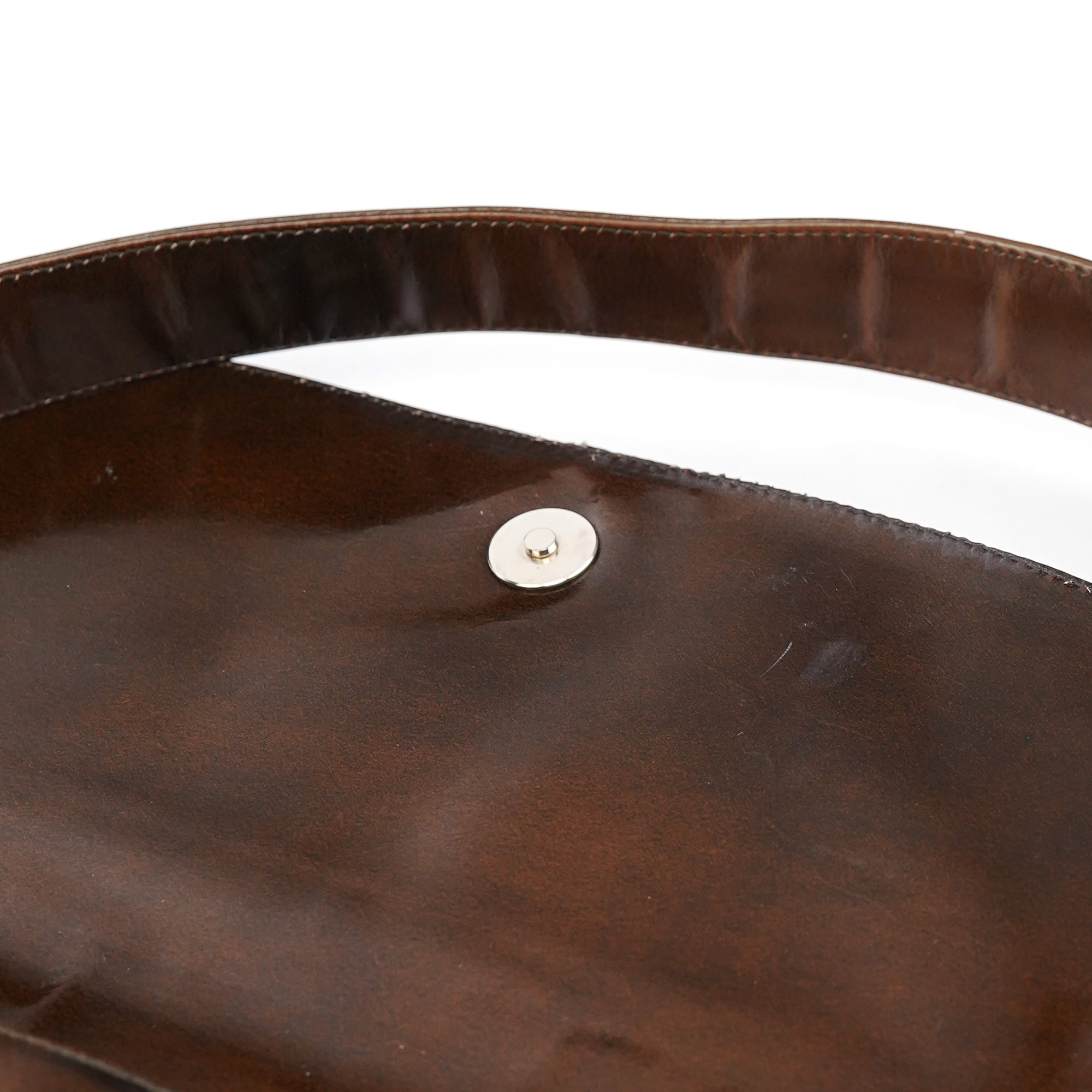 Prada Brown Patent Leather Stampa Girafa Shoulder Bag