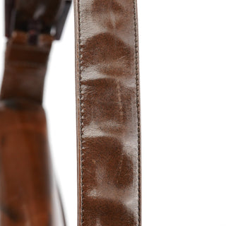 Prada Brown Patent Leather Stampa Girafa Shoulder Bag