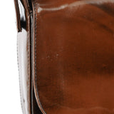 Prada Brown Patent Leather Stampa Girafa Shoulder Bag