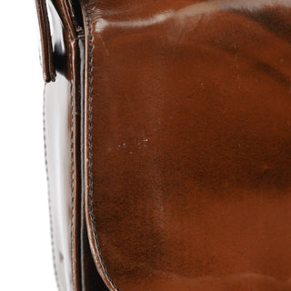 Prada Brown Patent Leather Stampa Girafa Shoulder Bag