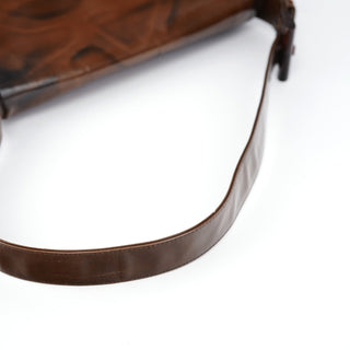 Prada Brown Patent Leather Stampa Girafa Shoulder Bag