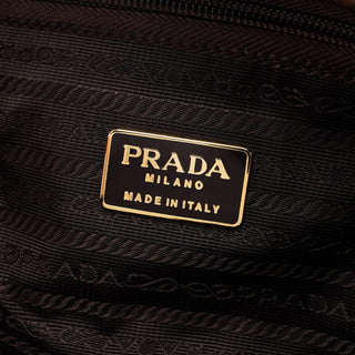 Prada Brown Quilted Suede Handbag