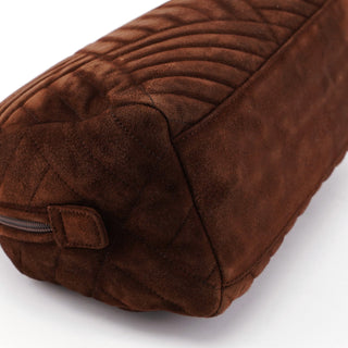 Prada Brown Quilted Suede Handbag