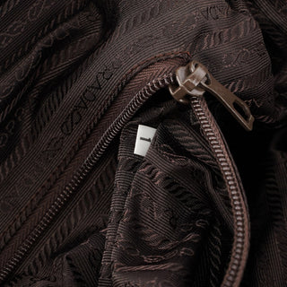 Prada Brown Quilted Suede Handbag