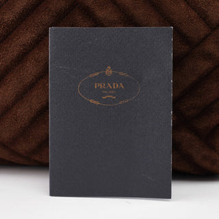 Prada Brown Quilted Suede Handbag