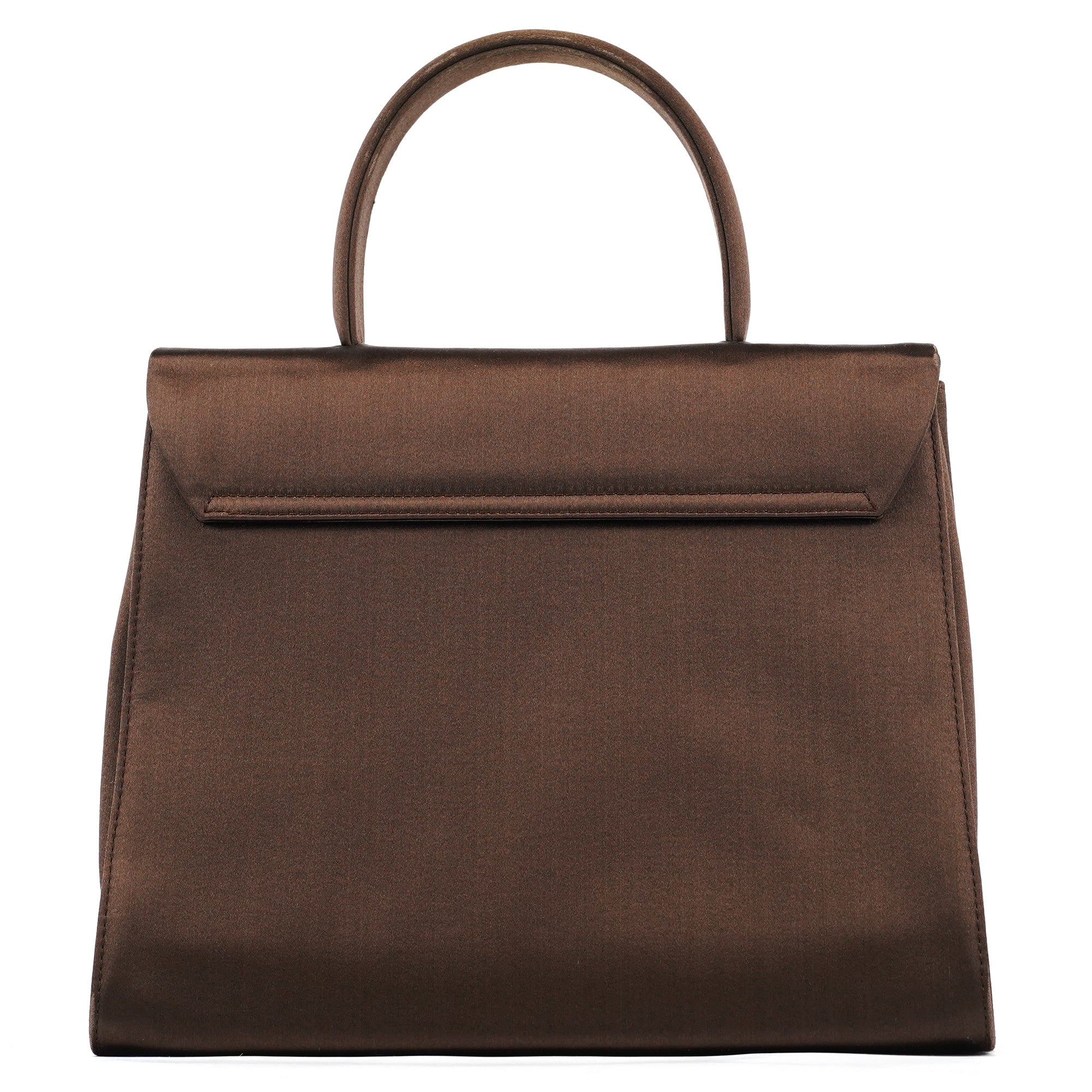 Prada Brown Raso Satin Top Handle Bag