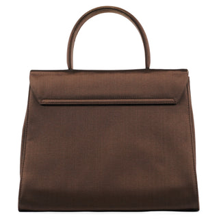 Prada Brown Raso Satin Top Handle Bag