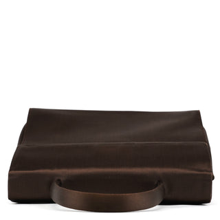 Prada Brown Raso Satin Top Handle Bag