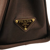Prada Brown Raso Satin Top Handle Bag