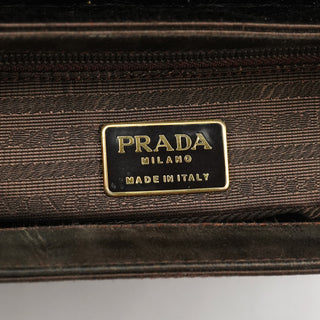 Prada Brown Raso Satin Top Handle Bag