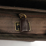 Prada Brown Raso Satin Top Handle Bag