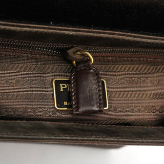 Prada Brown Raso Satin Top Handle Bag