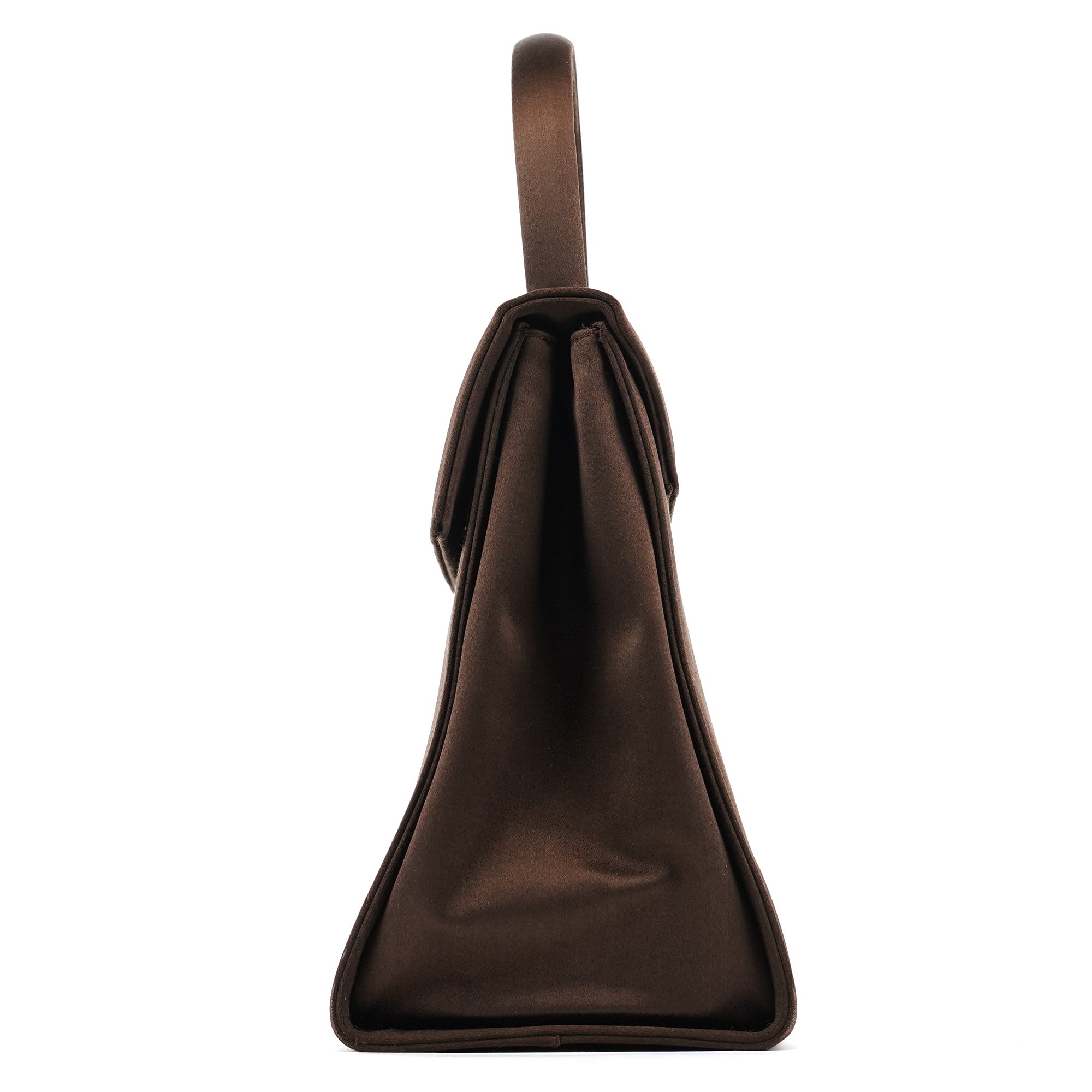 Prada Brown Raso Satin Top Handle Bag