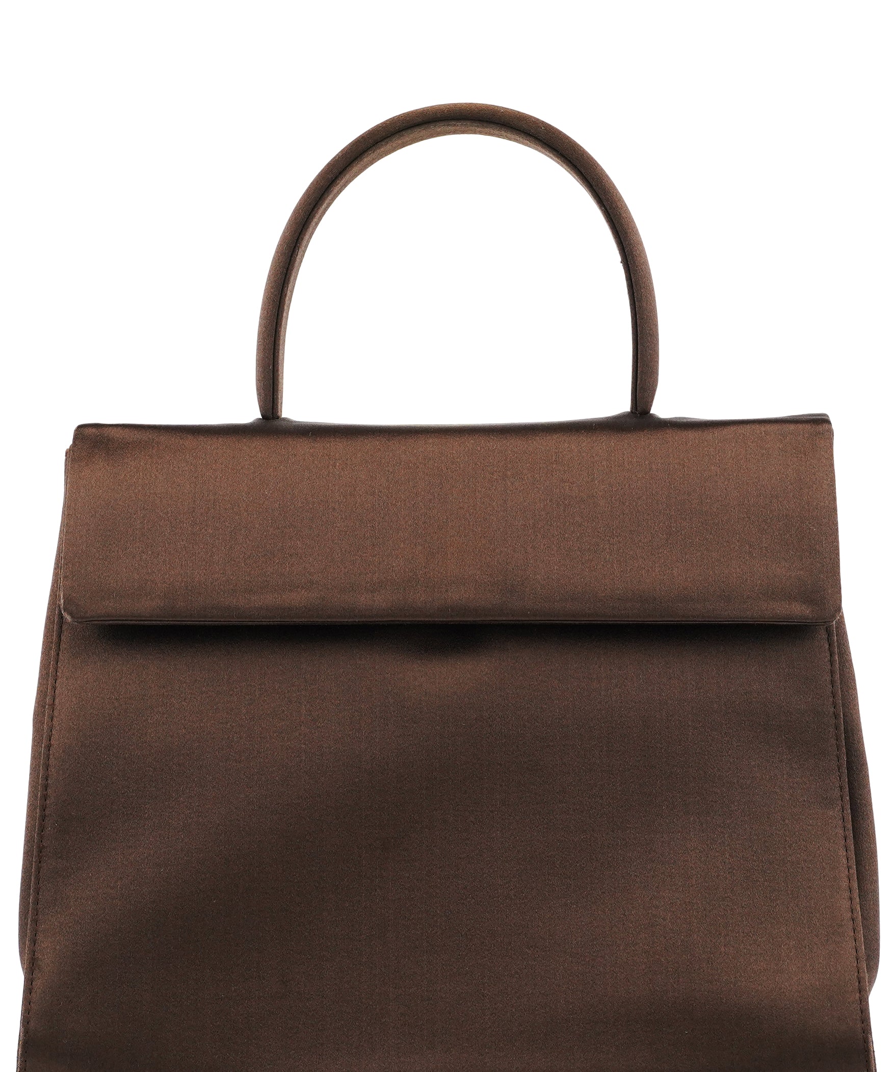 Prada Brown Raso Satin Top Handle Bag