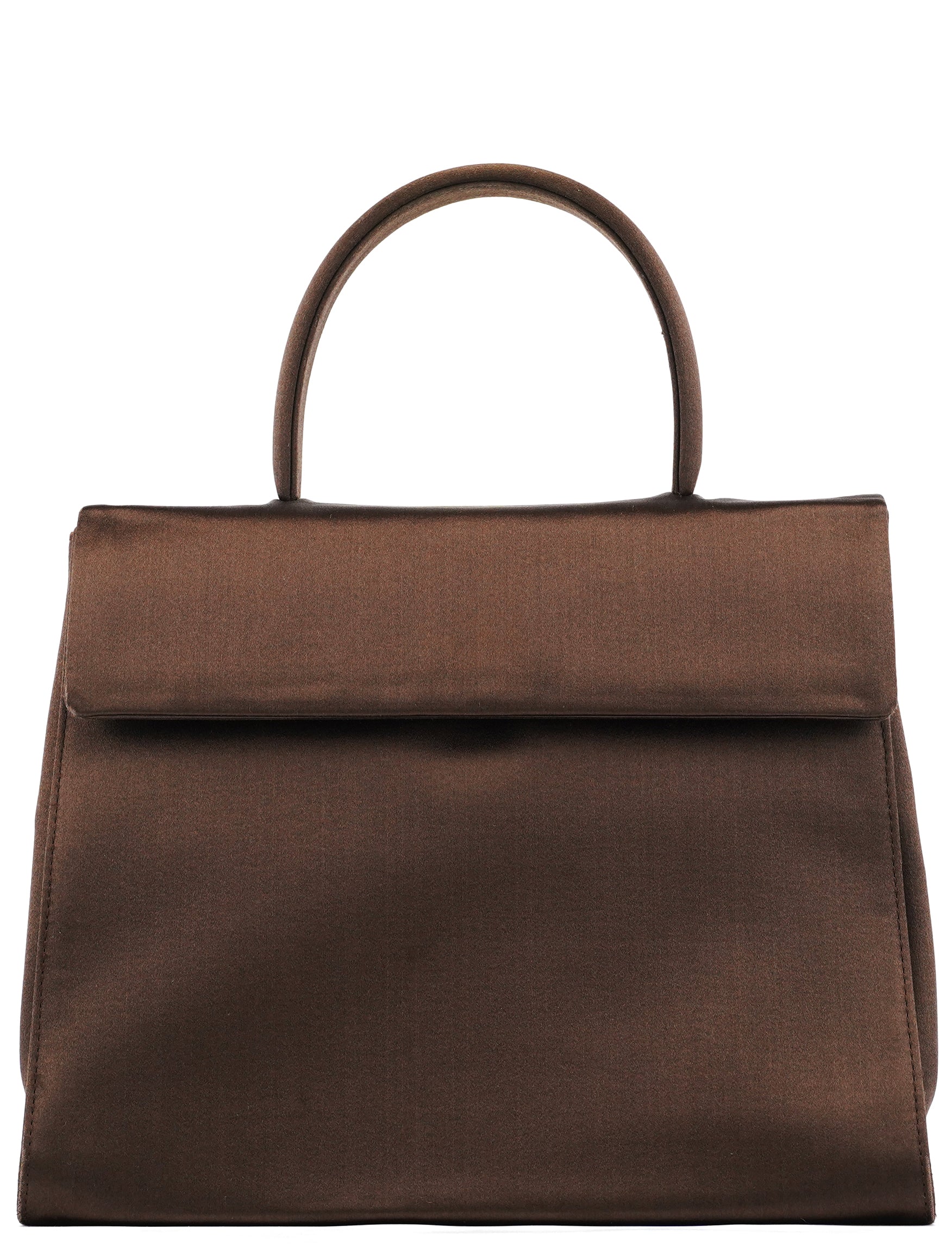 Prada Brown Raso Satin Top Handle Bag