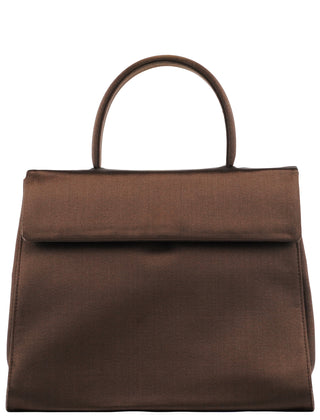 Prada Brown Raso Satin Top Handle Bag