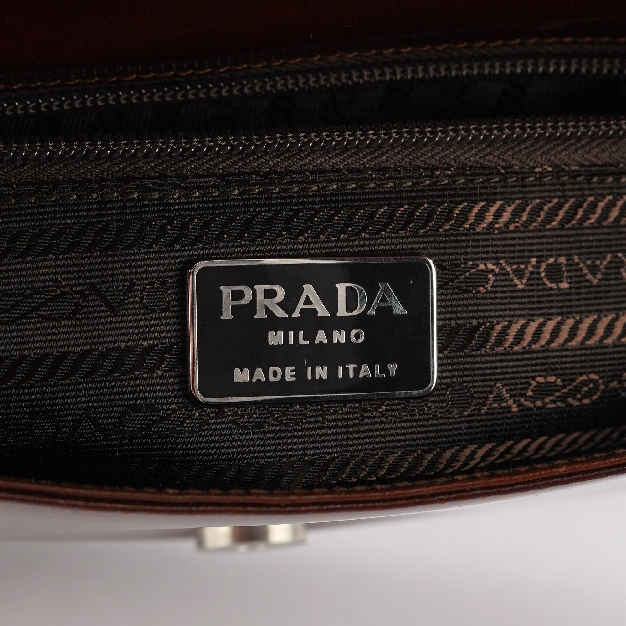 Prada Brown Stampa Giraffa Shoulder Bag