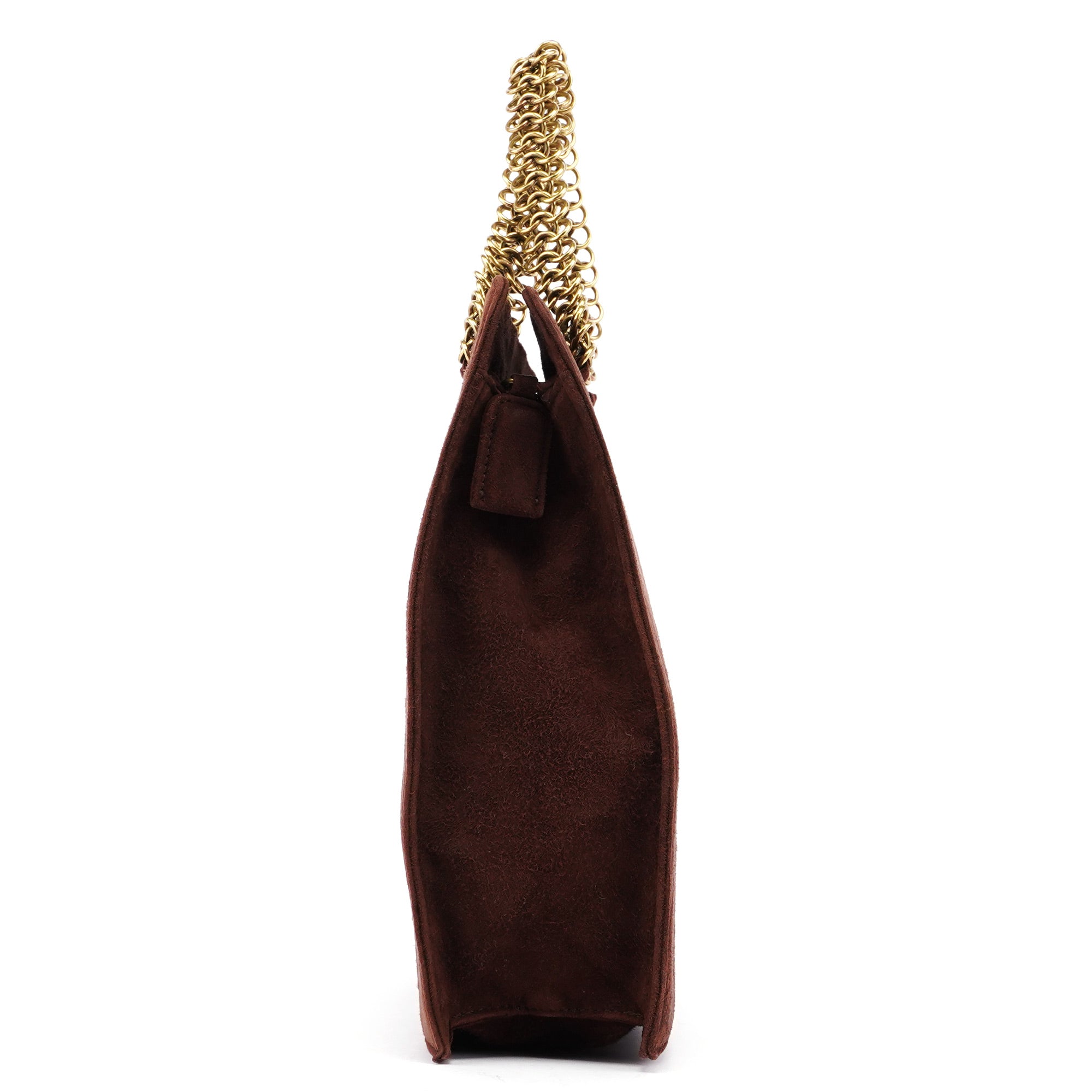 Prada Sac cabas à anses chaîne en daim marron