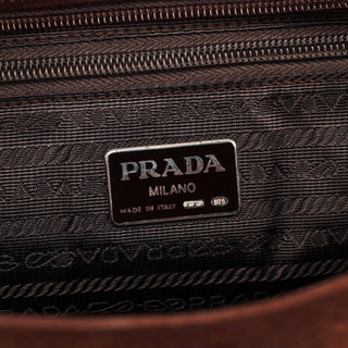 Prada Brown Suede Chain Handle Tote