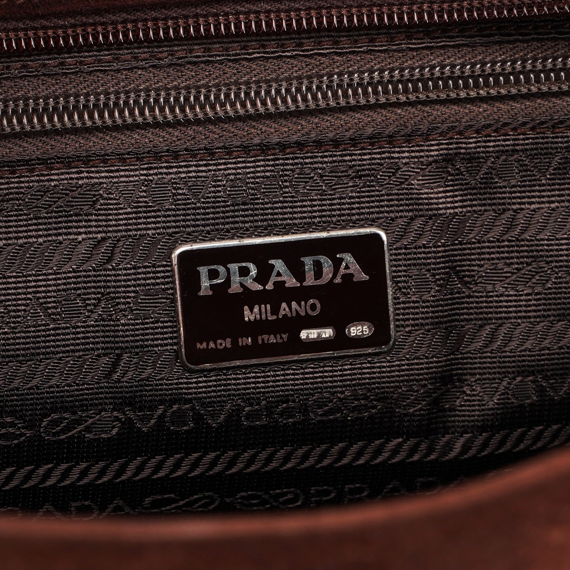 Prada Brown Suede Chain Handle Tote