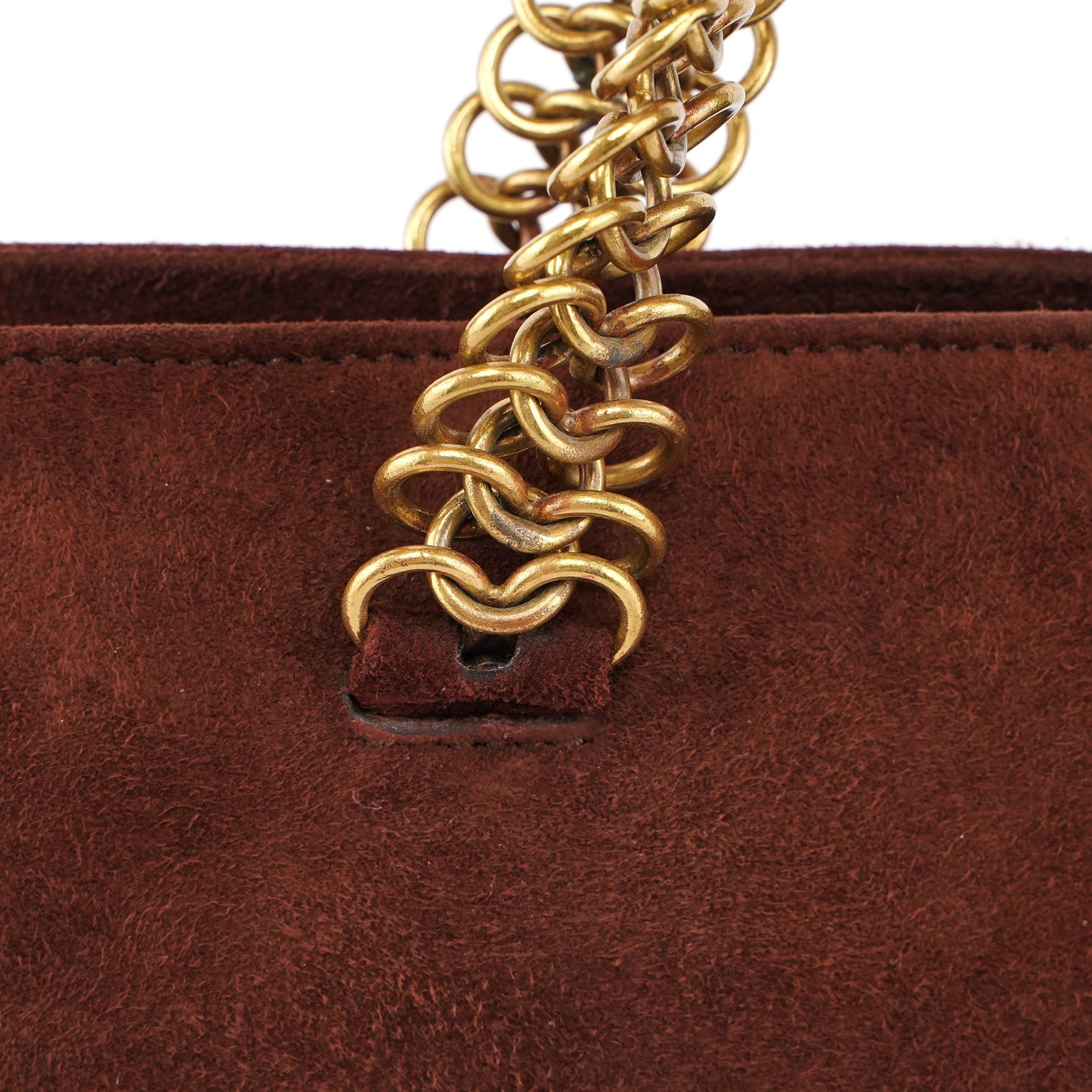 Prada Brown Suede Chain Handle Tote