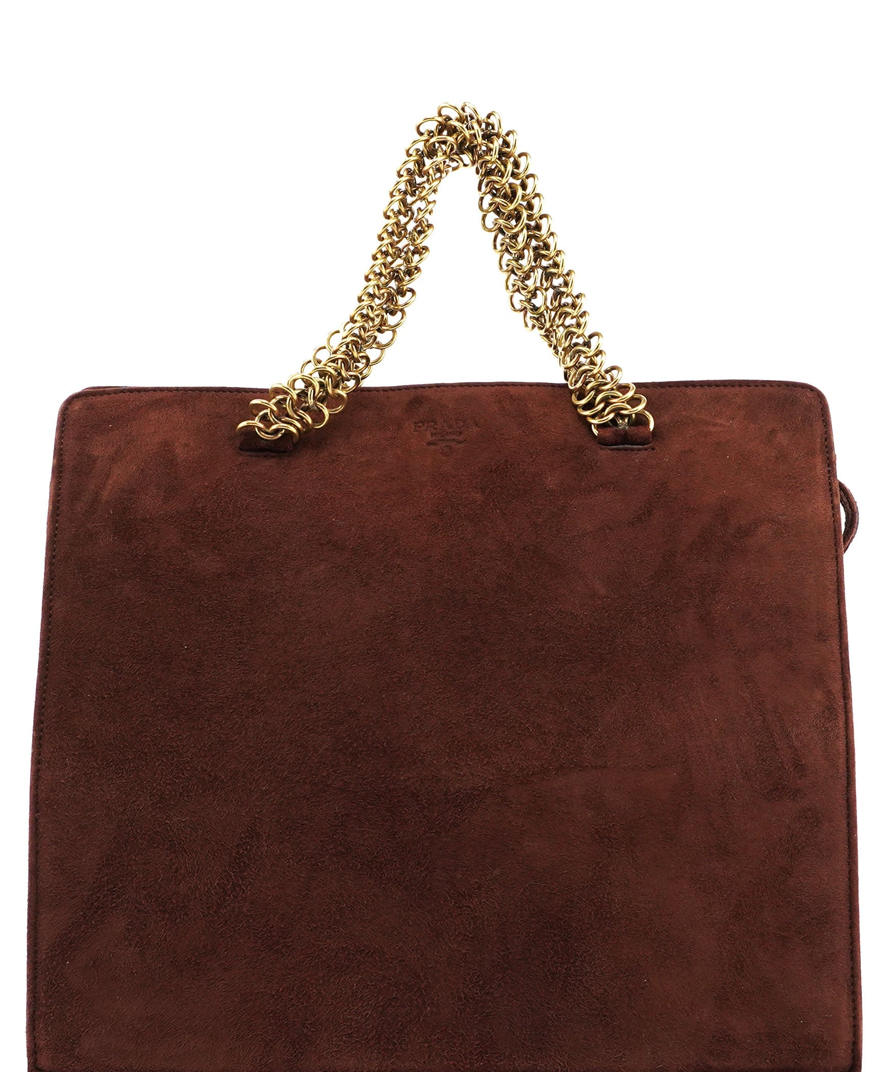 Prada Brown Suede Chain Handle Tote