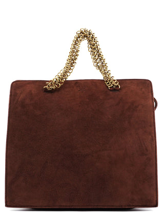 Prada Brown Suede Chain Handle Tote