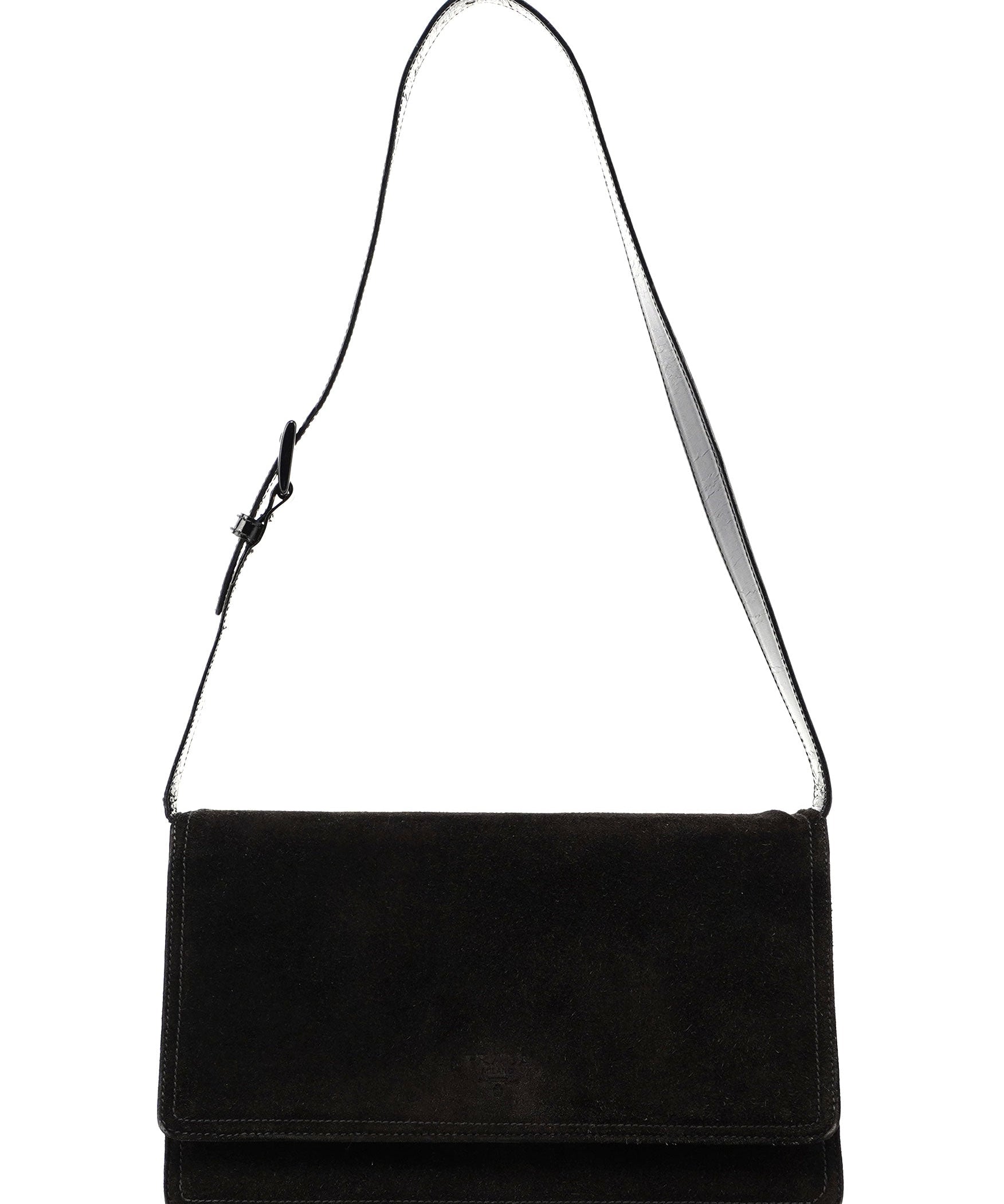 Prada Brown Suede Flap Shoulder Bag