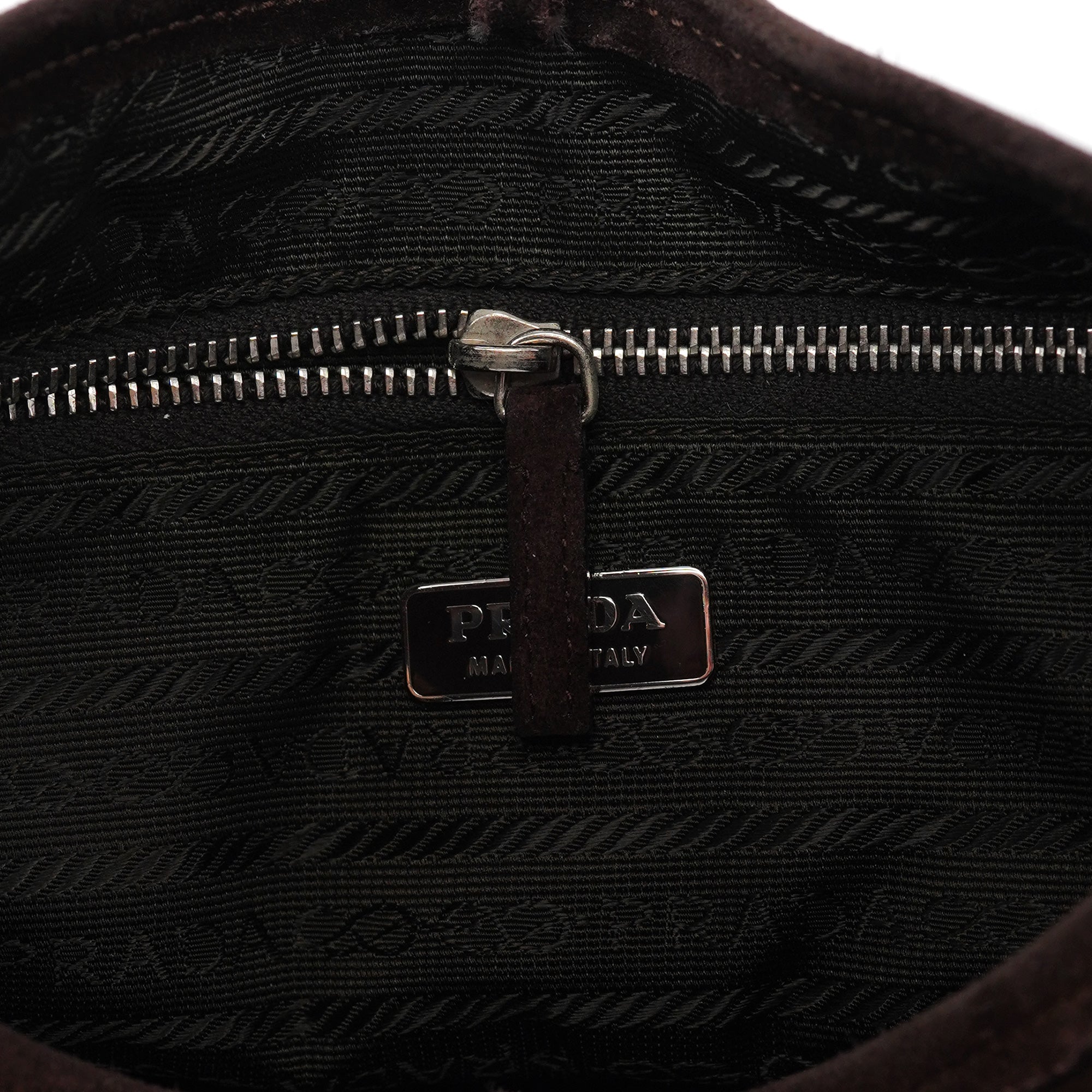 Prada Brown Suede Hobo Shoulder Bag