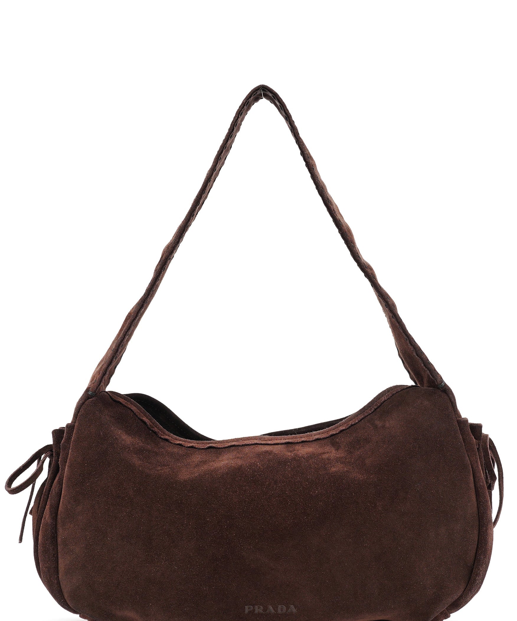 Prada Brown Suede Hobo Shoulder Bag