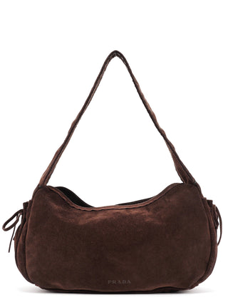 Prada Brown Suede Hobo Shoulder Bag