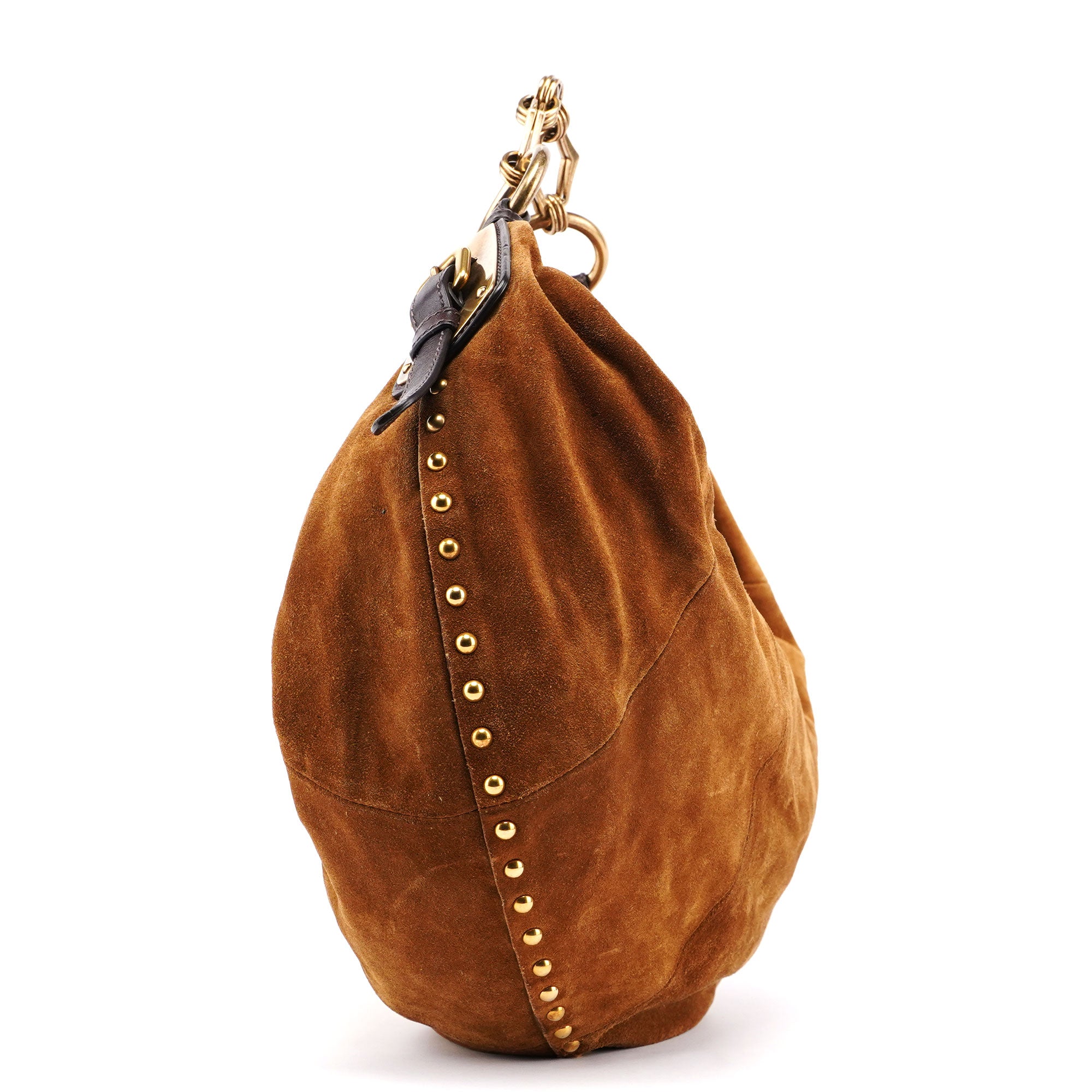 Prada Brown Suede Hobo Shoulder Bag