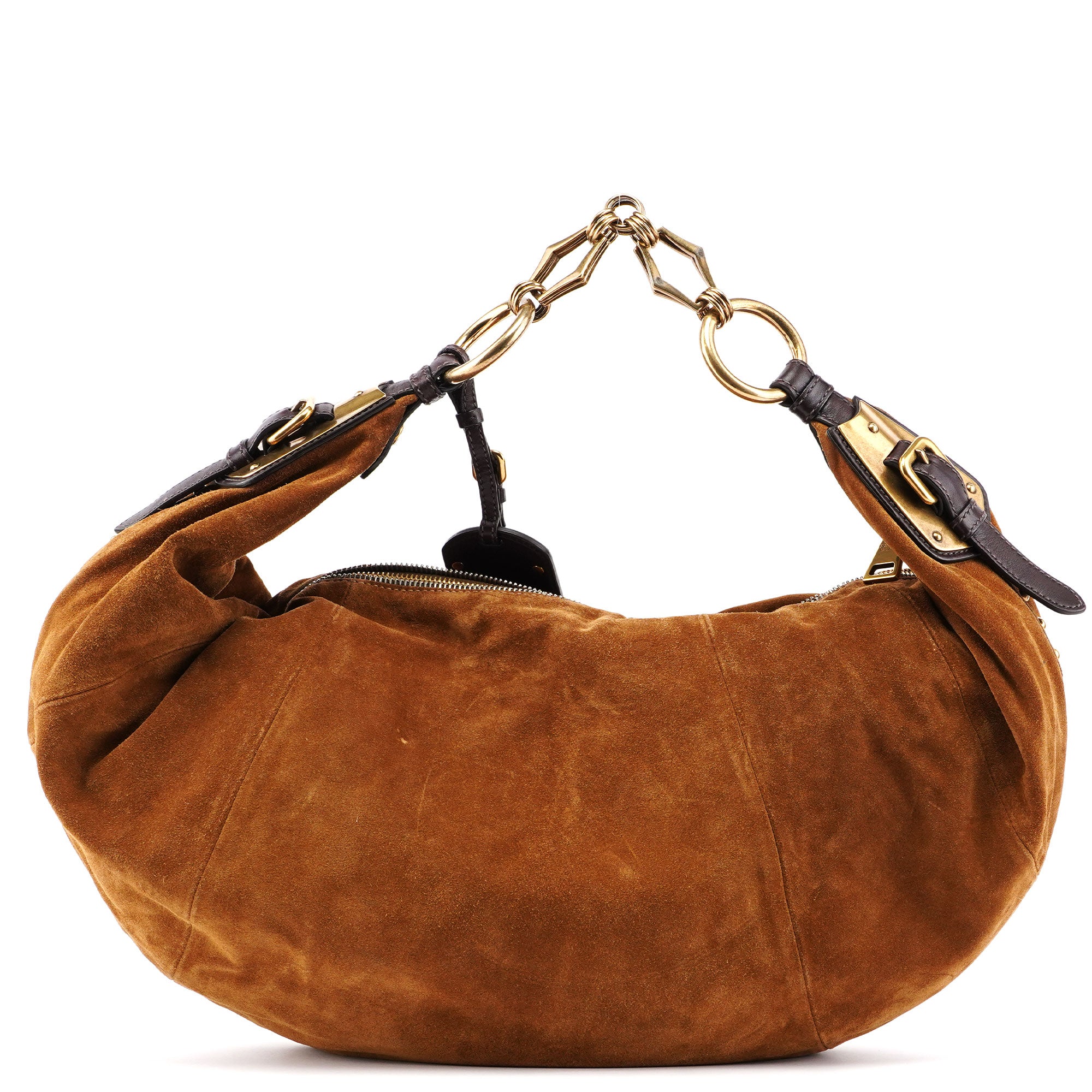 Prada Brown Suede Hobo Shoulder Bag